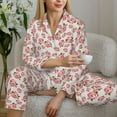 thumbnail image 6 of Hirioo Rose Flowers for Women's Pajama Sets 2 Piece Pjs Women's Long-Sleeved Pajama Set Button Down Sleepwear,S-XXL-Medium, 6 of 7