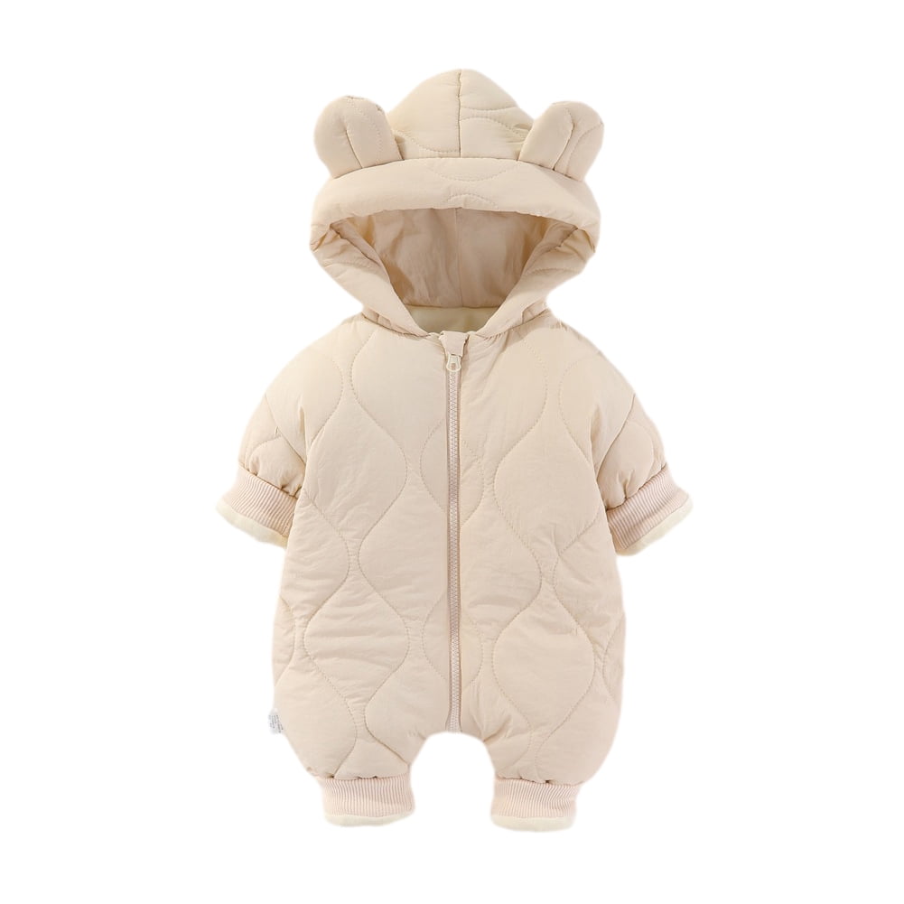 YTDSCS Newborn Baby Boys Girls Cotton Romper for 0-12M Infants Bodysuit Ears Hooded Outfit Clothes Unisex Button Warm Fall Winter Jumpsuits Onesies