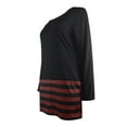 thumbnail image 4 of USSUMA Summer Dresses for Women 2025 Summer Dresses Long Sleeve Crew Neck Casual Printed Pullover Striped Maxi Dress Vintage Dress Lightweight Skirts School Clearance Sale Wine Dress Size-L, 4 of 5