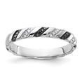 thumbnail image 4 of Auriga 925 Sterling Silver Black & White Diamond Ring for Women Size- 8, 4 of 6