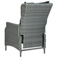 thumbnail image 5 of vidaXL Reclining Garden Chair with Cushions Poly Rattan Light Grey, 5 of 5