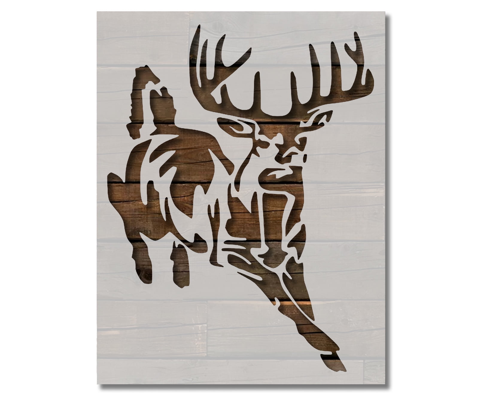 Buck White-Tailed Deer Hunting Stencil Template Reusable 8.5 x 11 for Painting on Walls, Wood ...