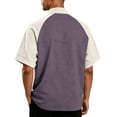 thumbnail image 4 of Gaukiv Tees for Men Raglan Short Sleeve Golf Wear Breathable Lightweight Training Shirts Basic Tops Light Purple 2XL, 4 of 5