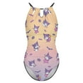 thumbnail image 4 of Kuromi And My Melody Women's One Piece Swimsuit High Neck Tummy Control Swimwear Bathing Suit, 4 of 7