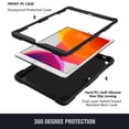 thumbnail image 2 of FJLBDE Case for iPad 9th 8th 7th Gen 10.2 inch 2021 2020 2019 with Butterfly Stand, Heavy Duty Rugged Protective Cover with Pencil Holder Shoulder Strap for Kids Girls, Black, 2 of 7