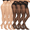 3 Pairs Black,3 Pairs Nude, variant on 6 Pairs 20D Women's Sheer Tights Ultra Thin High Waist Pantyhose Thigh High Stockings