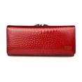 thumbnail image 1 of Cartera Piel Genuina Patrón de la Tela Rayas de cocodrilo 19x9,5x3cm Rojo, 1 of 4