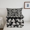 thumbnail image 5 of Erosebridal Black Damask Full Size Comforter Sets,Nature Art Bedding Comforter Set,3 Pieces,1 Comforter and 2 Pillowcases,Black Reversible, 5 of 7