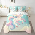thumbnail image 2 of Castle Fairy Kawaii Stars Unicorn 7-Piece Bedding Comforter Set for Girls Children,Princess Rainbow King Bedding Sets,Cute Animal Ultra Soft Bed Sheets,Luxury Bedroom Decor, 2 of 8