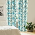 thumbnail image 2 of Ambesonne Blue Curtains, Hexagonal Abstract Grunge, Pair of 28"x63", Turquoise White, 2 of 5