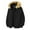 Black, variant on UQJfacai Zip Up Hoodie Men Zip Up Hoodie Detachable Faux Fur Fur Hooded Jacket Long Sleeve Fall Winter Coat with Pockets Y2k Streetwear