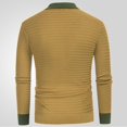 thumbnail image 5 of Zynviq Mens Sweater Single Breast Yellow Slim Long Sleeve Color Block Sweaters Chunky Sweater for Men L, 5 of 6