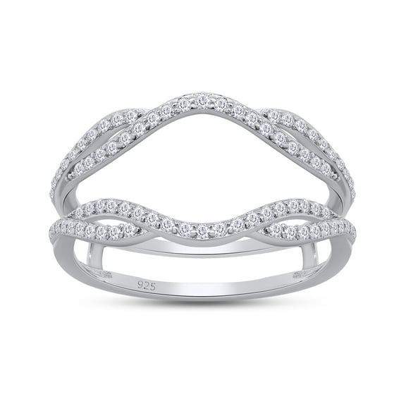 AFFY Infinity Wedding Ring Guard Enhancer, 0.40CT Moissanite Diamond 14K White Gold over Silver-4