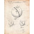 thumbnail image 2 of Borders, Cole 12x14 Black Ornate Wood Framed with Double Matting Museum Art Print Titled - PP493-Vintage Parchment Bowling Ball 1967 Patent Poster, 2 of 4