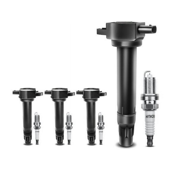 Ignition Coil Set with Spark Plugs 4 - Compatible with 2007 - 2012 Dodge Caliber 2008 2009 2010 2011