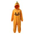 thumbnail image 5 of Kids Pumpkin Onesie Halloween, Orange Face Warm Jumpsuit for Boys and Girls, 5 of 5