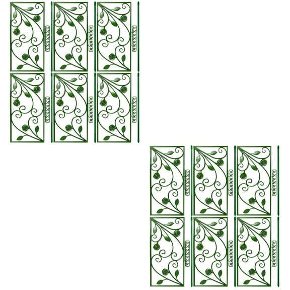 Set of 2 Vine Plant Trellis Support Stake Garden Fence Decorative Green