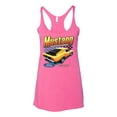thumbnail image 2 of Wild Bobby Ford Yellow Mustang Horsepower Cars and Trucks Women Tri-Blend Racerback Tank Top, Vintage Pink, Large, 2 of 6