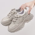 thumbnail image 5 of Fdrone Womens Fashion Lace-Up Chunky Sneakers Walking Athletic Casual Shoes Platform Round Toe Non-Slip Sport Shoes Air Mesh Workout Shoes Dad Sneakers, 5 of 8