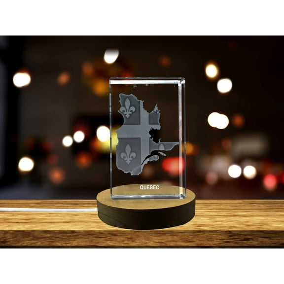 Quebec 3D Engraved Crystal 3D Engraved Crystal Keepsake/Gift/Decor/Collectible/Souvenir
