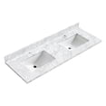 thumbnail image 5 of Zevio 61"W x 22"D Natural Marble Vanity Top in Carrara White with Ceramic Sink, 5 of 12