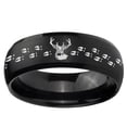 thumbnail image 2 of Deer Antler 8MM Dome Brush Black Polish Edge Tungsten Men Ring, 2 of 2