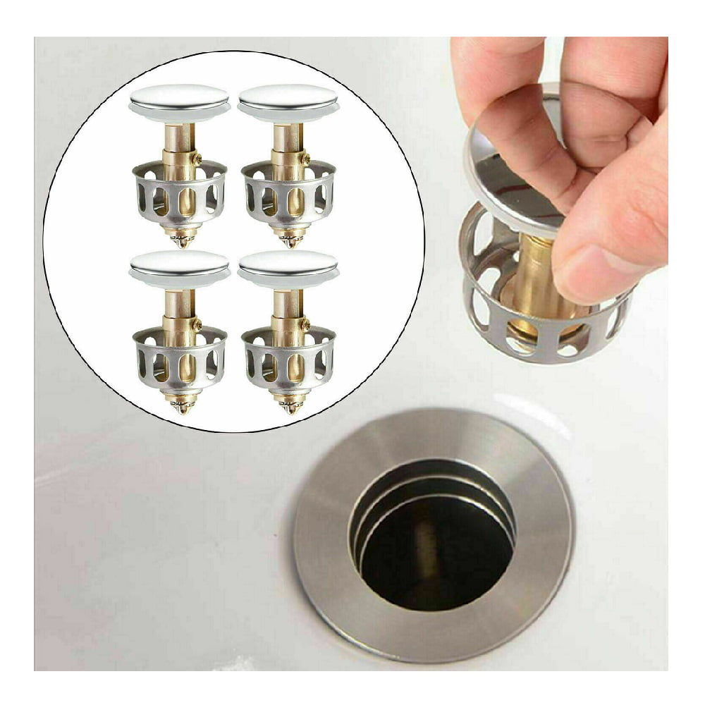 4Pcs 1.38" Wash Basin Bounce Drain-Filter Pop Up Bathroom Sink Drain Plug US 