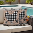thumbnail image 4 of Chicken Hen Outdoor Waterproof Pillow Covers, Rooster Animals Farmhouse Plaid Brown Wooden Grain Decorative Square Throw Pillowcase Sofa Cushion Sham for Patio/Couch/Chair, 24"x24" 2 Pack, 4 of 8