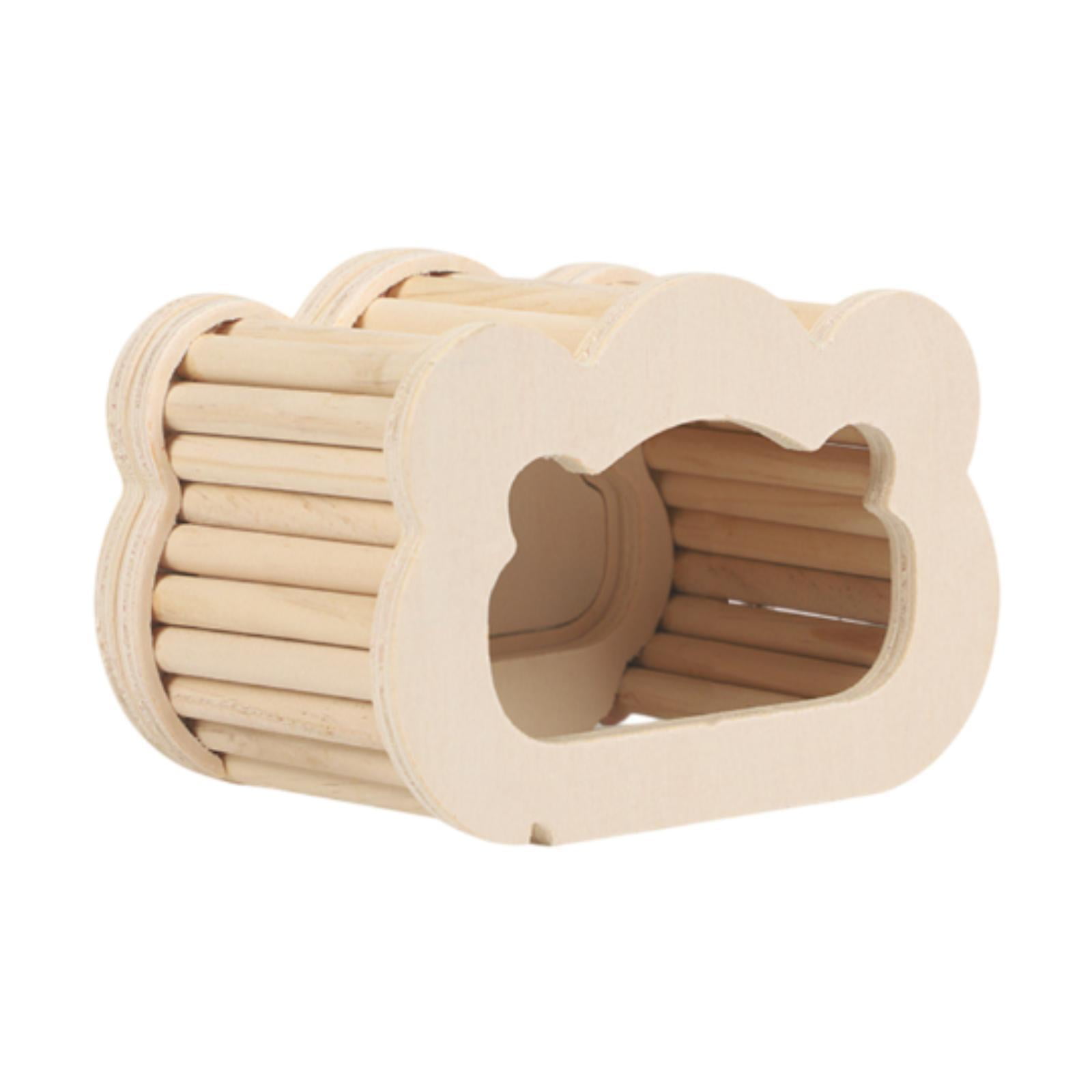 EHJRE Hamster Wooden House Hiding Place Habitat Decor Activity Protection Cage Accessory Hideaway Room to Run Resting Plating Exploration of Games Hiding Pl