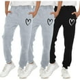 thumbnail image 3 of Gubotare Baggy Sweatpants Boys Boys Baggy Sweatpants Straight Casual Pants Elastic Waist Workout Athletic Joggers Sweat Pants Size 8-10 (BK1,8-10 Years), 3 of 5