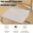 thumbnail image 4 of Dining Chair Cushion 40x40 cm, Cotton Linen Fabric, Multicolor, Non-Slip Bottom, Removable Washable Cover, with Secure Straps for Indoor Seating, 4 of 6