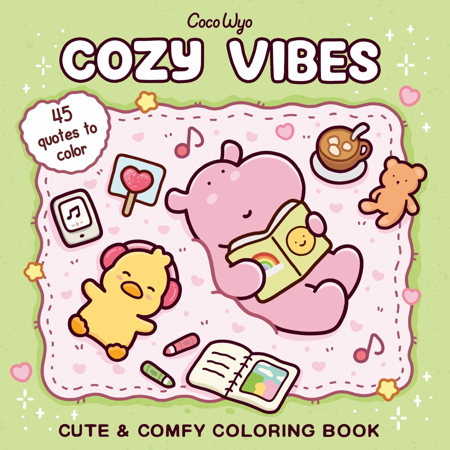 Cozy Vibes: Coloring Book for Adults and Kids, 96 pages (Paperback
