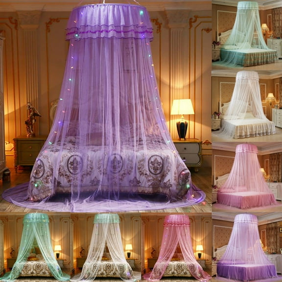 Canopy for Girls Bed, Princess Romantic Mosquito Netting Curtain Dome Bed Canopy for Kids Toddler Bedroom Nursery Decor
