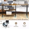 thumbnail image 6 of Harmijoy 360° Rotating Sofa Side Table, Mobile End Table Couch Side Table with 2-Tier Storage Shelves, Swivel Rolling Desk w/ Metal Frame, 6 of 7