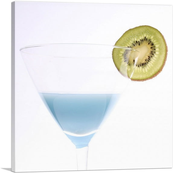 ARTCANVAS Kiwi Blue Cocktail Home decor Canvas Art Print - Size: 26" x 26" (0.75" Deep)
