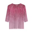 thumbnail image 6 of Abstract Geometric Print Top for Women, Crew Neck Half Sleeve Loose Fit Tunic Blouse - Lightweight Casual Summer Tee Shirt Pink S, 6 of 7