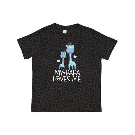 

Inktastic Papa Loves Me Boys Giraffe Grandson Gift Toddler Boy Girl T-Shirt