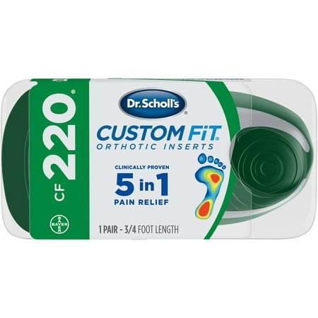 Dr. Scholl's Custom Fit CF220 Orthotic Shoe Inserts for Foot, Knee and Lower Back Relief, 1