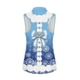 thumbnail image 6 of Yuyamidu Snowflake Golf Shirts for Women Collared Tennis Shirt Blue Bow Sleeveless Golf Top Outfits with 1/4 Zipper, Size XL, Christmas Daily Wear Clothing, 6 of 8
