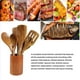 thumbnail image 4 of 9 Cucharas de Madera para Cocinar, Utensilios de Madera para Cocinar con Soporte para Utensilios, Juego de Utensilios de Cocina de Madera de Teca, 4 of 9
