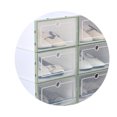 thumbnail image 3 of Bewildely Caja de zapatos con tapa Caja de cajón transparente Cajas de zapatos de plástico Caja de almacenamiento apilable Organizador Almacenamiento y organización del hogar los hombres verde, 3 of 6