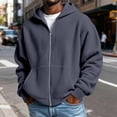 thumbnail image 2 of Telankuip Waffle Knit Hoodies for Men Full Zip Long Sleeve Hooded Sweatshirt Jackets Oversized Solid Color Raglan Sleeved Loose Lightweight Cozy Soft Casual Athletic Outerwear 1-Dark Blue L, 2 of 8