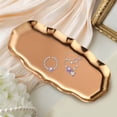 thumbnail image 4 of Oval Tray, Irregular Wavy Edge Metal Jewelry Tray, 8.6X4.3inch Decorative Vanity Tray, Stainless Steel Serving Platter for Dessert Table, Desktop, Bathroom, 4 of 5