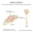 thumbnail image 5 of Rosec Jewels IGI Certified Lab Grown Pink Diamond Flower Engagement Ring (Fancy Pink Color and VS1 Clarity, 1 Carat) - Pink White Diamond Ring, 18K Yellow Gold, US 5.50, 5 of 8