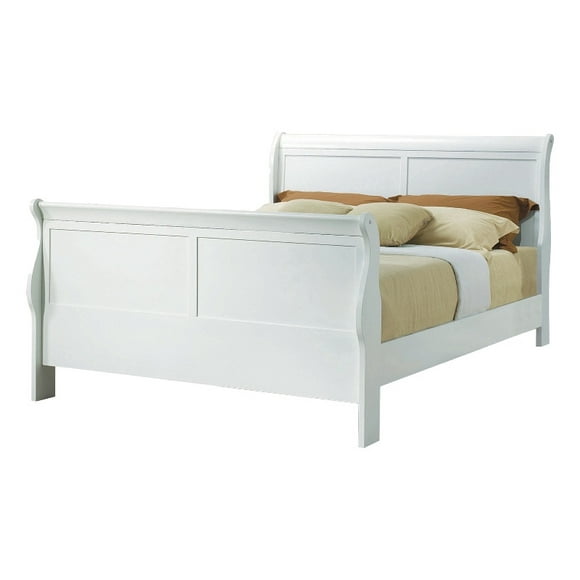 Coaster Louis Philippe Wood Full Sleigh Panel Bed in White Finish