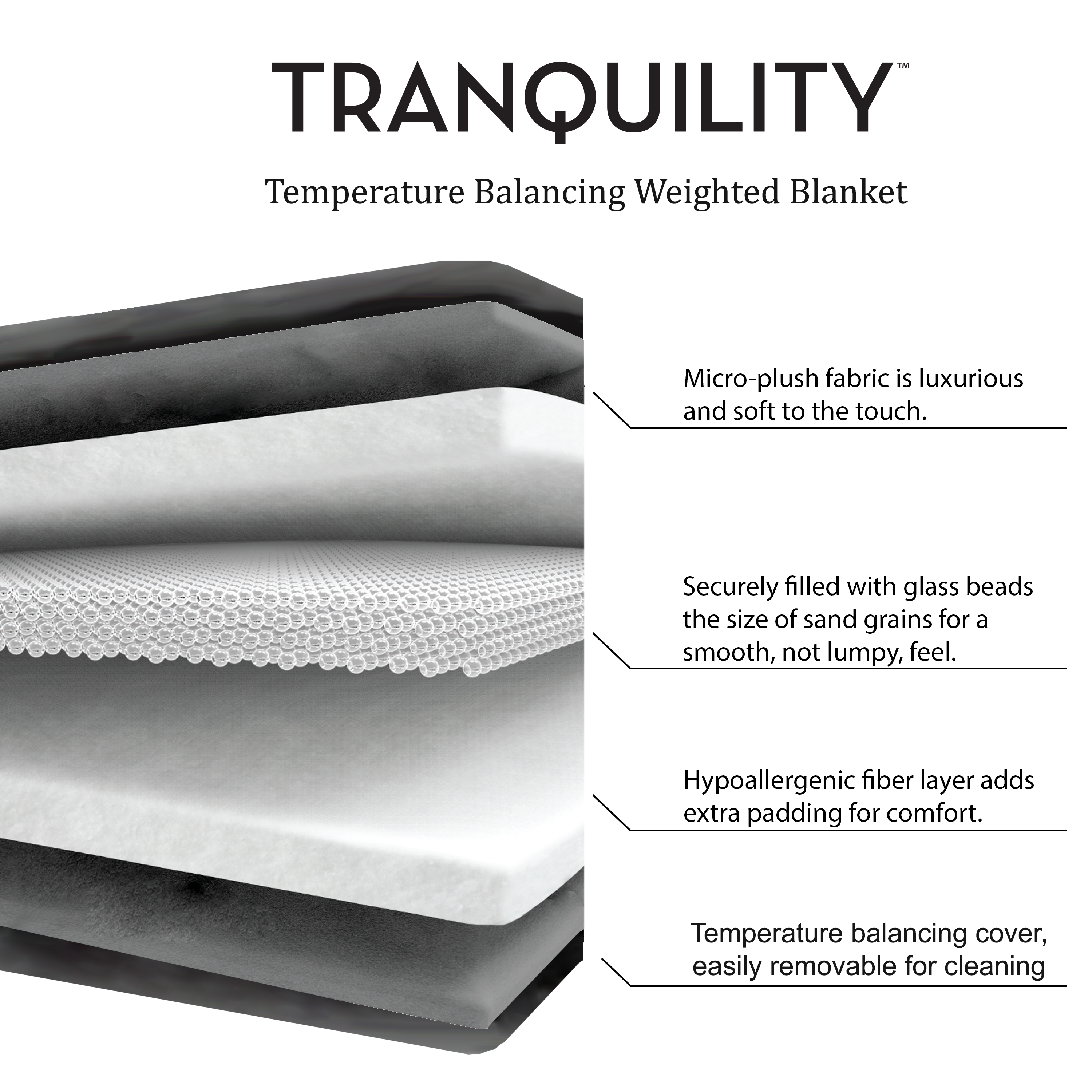 Tranquility Temperature Balancing Weighted Blanket with Washable Cover, 18 lbs - image 10 of 10