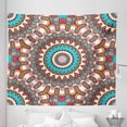 thumbnail image 1 of Mandala Tapestry, Colorful Ethnic Pattern of Oriental Flourishes Eastern Leaves, Fabric Wall Hanging Decor for Bedroom Living Room Dorm, 5 Sizes, Orange Dark Seafoam and Pink, by Ambesonne, 1 of 1