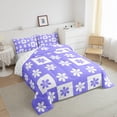 thumbnail image 3 of Manfei Geometric Flower Floral Bedding Comforter Set,Cute Cartoon Cherry Twin Comforter Sets,Purple White Bedding Set For Teens,Breathable Home Decor Reversible,2-Piece, 3 of 8