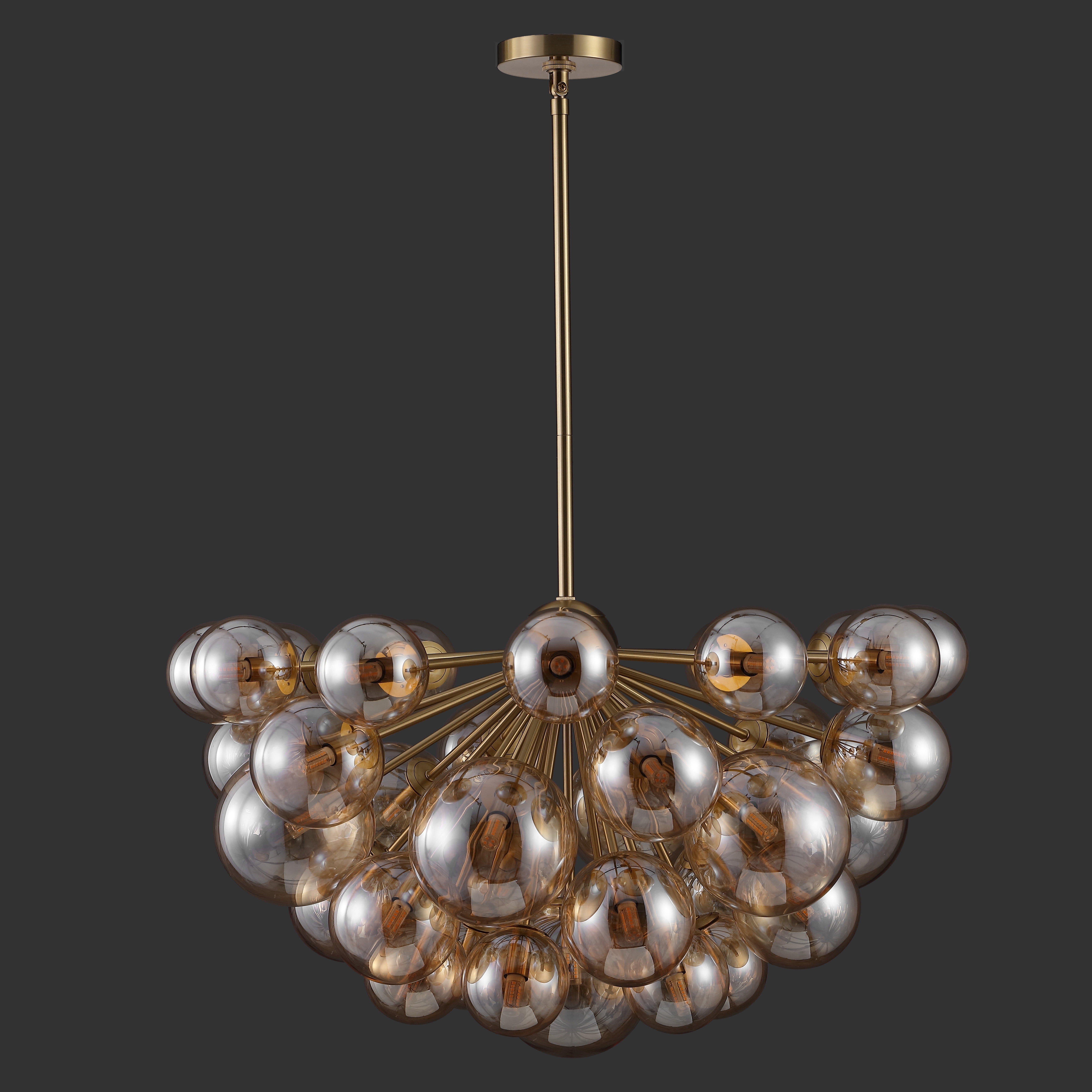 Safavieh Counture Raphaela Glass Globe Chandelier, Gold/Amber