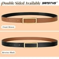 thumbnail image 6 of Skinny Reversible Belts for Women, Two-in-one Women Thin Belt for Dresses Jeans Pants with Gold Buckle, 6 of 6
